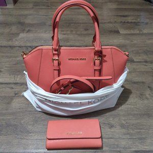 Michael Kors Pink/Peach/Terra Cotta Bag and Wallet